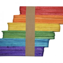Colorful Wooden Craft Ice Cream/Popsicle Sticks for DIY 60 pcs Set