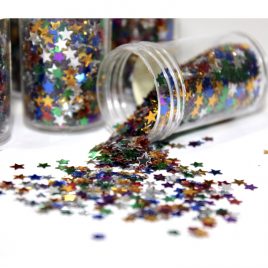 Glitter Flakes Bottle Star Shape 12 pieces Set